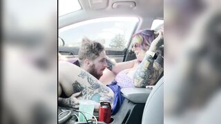 tattooed milf fucked in public parking lot RISKY