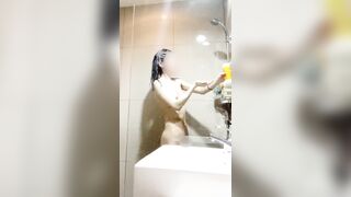 Japanese girls’s Daily bathing at home