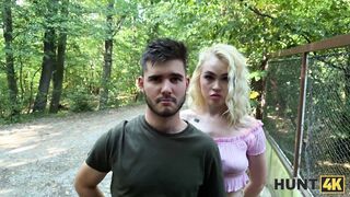 HUNT4K. Blonde made her boyfriend cuckold and enjoyed the amateur outdoor fuck