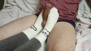 my Socks get his Big CUM load