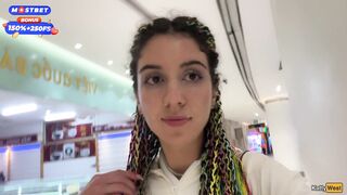 Blowjob in Public Toilet at a Shopping Mall - Public Cumwalk - Katty West