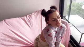 pregnant stepdaughter seduces me so that I fuck her at the 9th month of pregnancy