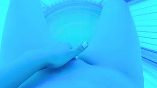 Tanning Salon Petite Girl Masturbating Close Up