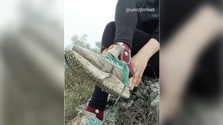 My very sweaty feet on the hike