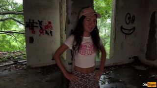 Picked up girl who was lost in the forest and fucked in abandoned house