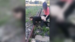 Anal training and throat fuck on the train tracks. Full video on my Onlyfans ( link in bio)