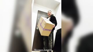 Anal surprise for delivery boy with Mistress. Full video on my Onlyfans ( link in bio)