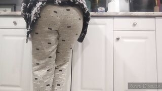 Desperate Wife Soaks Pants While Doing Dishes