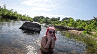 River Skinny Dipping And Pissing