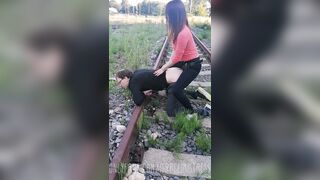 Anal fucking and throat fuck on train tracks. Full video on my Onlyfans ( link in bio)