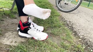 Dirty White Socks In A Park