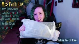 Sub Funded Shiny Thigh High Boot Unpackaging - Miss Faith Rae's Femdom Live Stream - Preview