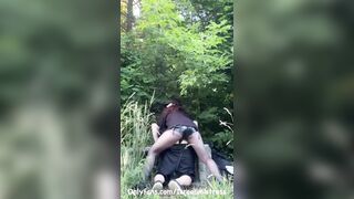 Femboy fucked in a public garden by horny Mistress. Full video on my Onlyfans (link in bio)