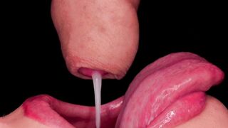 CLOSE UP: BEST Milking MOUTH made You CUM TWICE! Sensual FORESKIN Blowjob! Sucking UNCUT Cock! ASMR