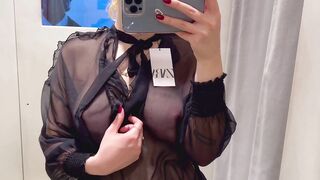 Transparent Blouse Try On Haul See Through Black Blouse