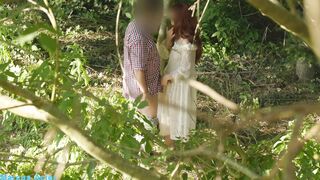 Secret date between lovers in the forest, passionate sex. Aesthetic voyeur video.