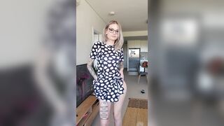 Tattooed Blonde Nerd Gives You A Striptease - AIMEE JAY