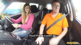 Fake Driving School - College Student with BIG Natural Boobs FULL VIDEO