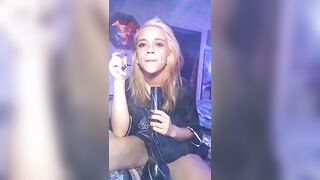 Blonde Taking Bong Rips