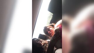 Hot girls have sex in a taxi on the way home