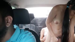 Lesbian fucks her stepsister in the car