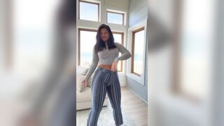 Watch as Brunette Babe gets Hyped with Viral Dance