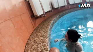 Stunning Beauty Enjoys a Wild Adventure: Satisfying Moments in the Sauna, Bath, and Pool