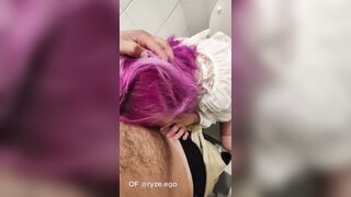 blowjob after dinner in the restaurant bathroom