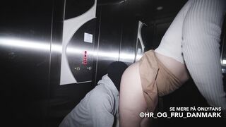 Stuck in elevator - Danish girl fucked & creampied